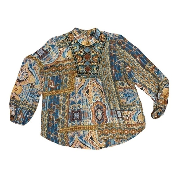 Melissa Paige Women’s Large Embellished Sheer Blouse - Picture 2 of 7